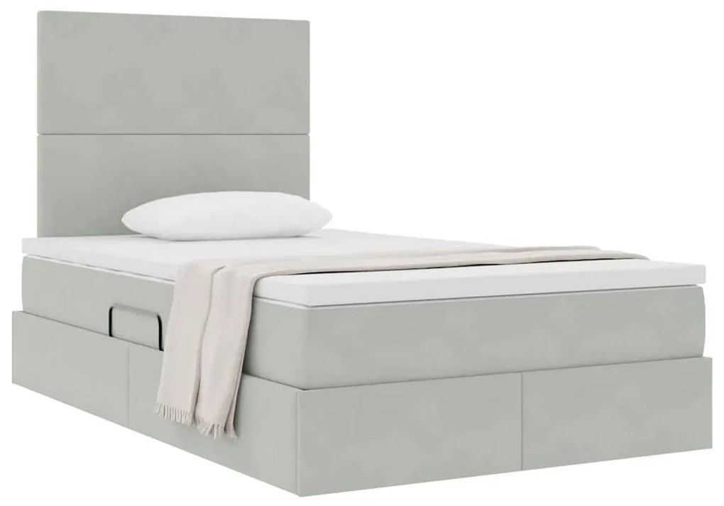 vidaXL Κρεβάτι με αποθηκευτικό χώρο και στρώμα 120 x 200 cm Βελούδο