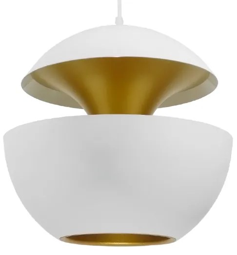 GloboStar® SEVILLE WHITE 01268 Μοντέρνο Κρεμαστό Φωτιστικό Οροφής Μονόφωτο 1 x E27 Λευκό Μεταλλικό Φ35 x 33cm