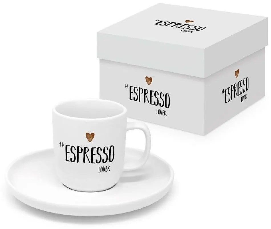 Φλυτζάνι Με Πιατάκι Espresso Lover 604615 100ml Multi Paperproducts Design Bone China