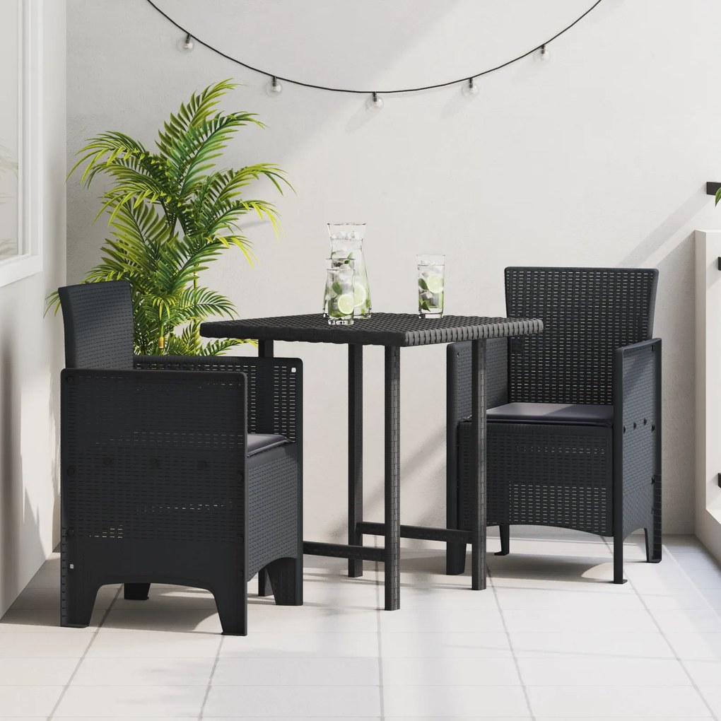 vidaXL Καρέκλες Κήπου με Μαξιλάρια 2 pcs Ανθρακί 53 x 49 x 85 εκ.