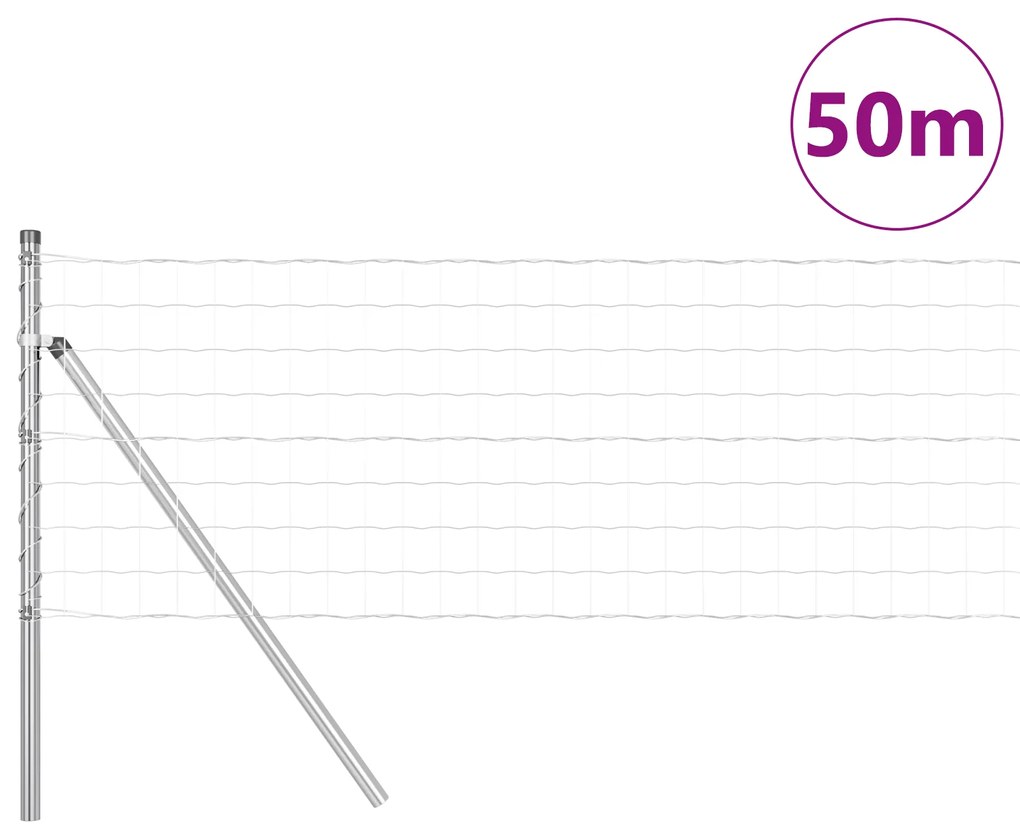 vidaXL Ευρωπαϊκό Φράχτη με 13 Πόδια 0.4x50 μ Γαλβανισμένου Χάλυβα