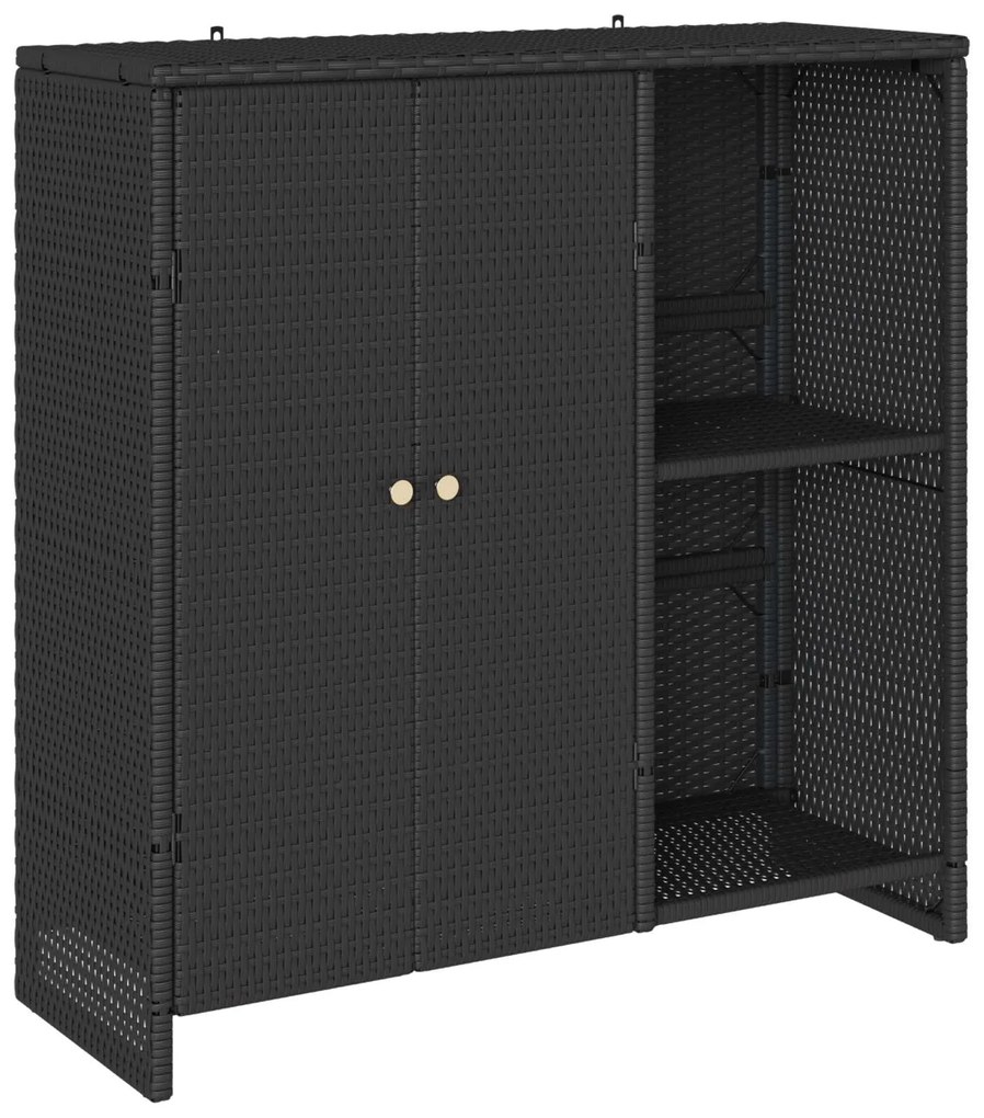 Ντουλάπι αποθήκευσης με ράφι Μαύρο 100 x 36 x 102 εκ Ρατάν