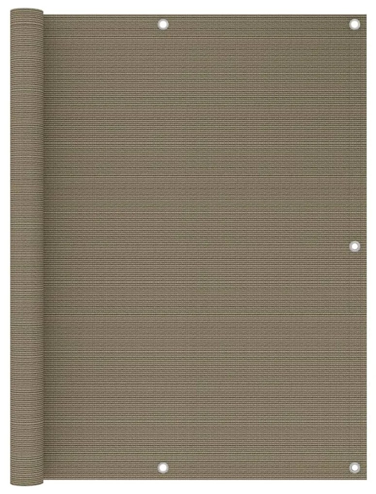 vidaXL Διαχωριστικό Βεράντας Taupe 120 x 500 εκ. από HDPE