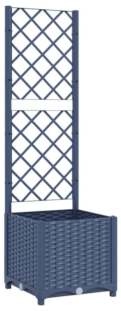 vidaXL Γλάστρα Κήπου με Πλέγμα Μπλε Γκρι 40x40x136 εκ. από Πολυπροπυλένιο