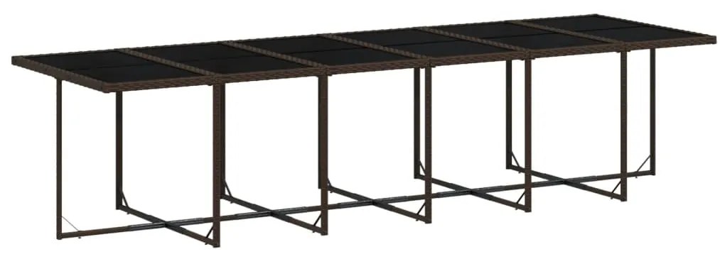 vidaXL Σετ Τραπεζαρίας Κήπου 17 τεμ Καφέ από Συνθ. Ρατάν με Μαξιλάρια