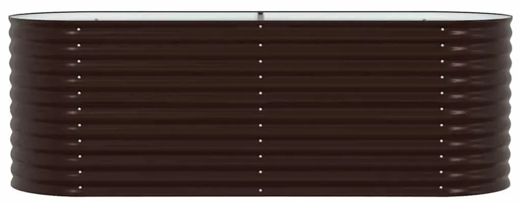 vidaXL Υπερυψωμένη Ζαρντινιέρα Καφέ 240 x 80 x 81 cm Ατσάλι