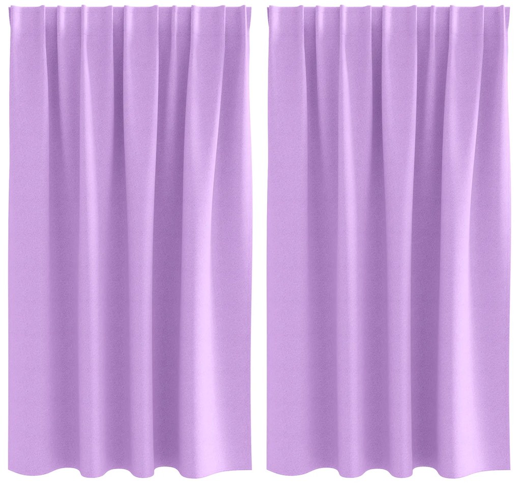vidaXL Κουρτίνες με κουρτίνες 2 pcs Μοβ 140 x 140 cm Πολυεστέρας