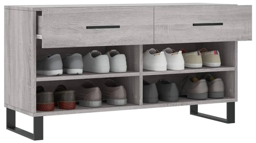 vidaXL Παπουτσοθήκη Γκρι Sonoma 102x35x55 εκ. από Επεξεργασμένο Ξύλο