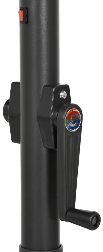 vidaXL Ομπρέλα Κήπου με LED Ανθρακί 200 x 211 εκ. Αλουμινίου