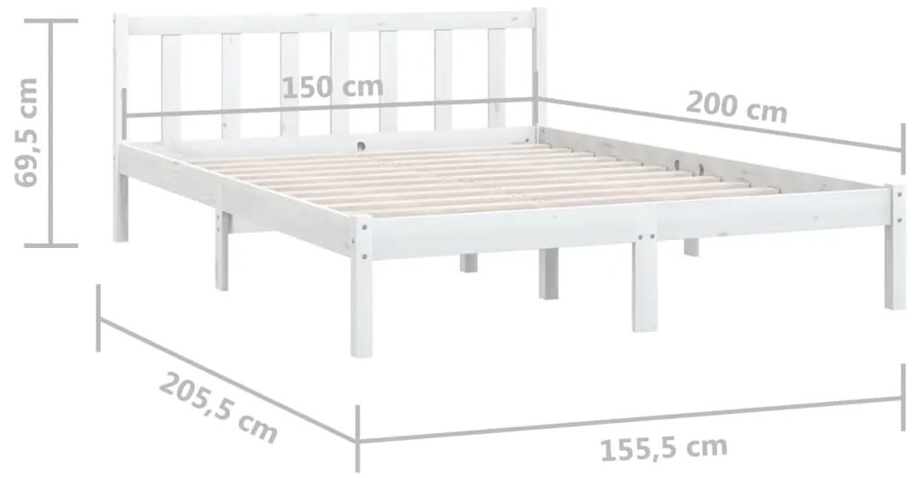 ΠΛΑΙΣΙΟ ΚΡΕΒΑΤΙΟΥ ΛΕΥΚΟ 150 X 200 ΕΚ. ΞΥΛΟ ΠΕΥΚΟΥ UK KING 810088