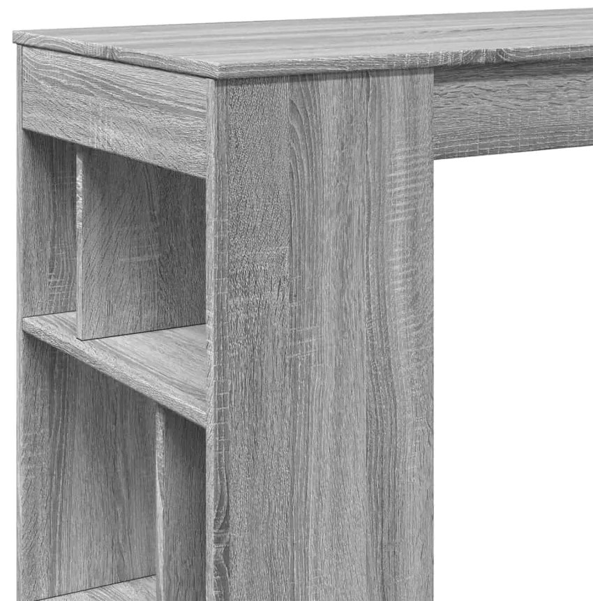 vidaXL Τραπέζι Μπαρ με Ράφια Γκρι Sonoma 102x50x103,5εκ. Επεξεργ. Ξύλο