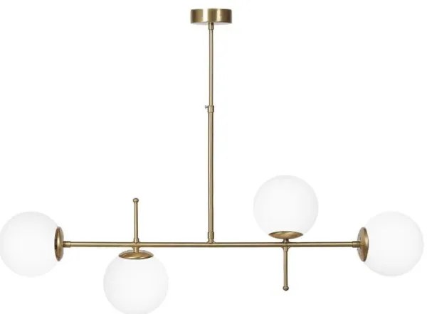 Luna 4/l Ράγα Gold Mat-White Πολύφωτο Οροφής 01-0423 Heronia Lighting-01-0423-Λευκό-Χρυσό 01-0423