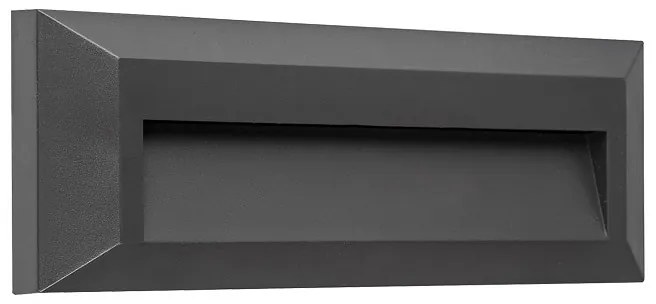 Adeleq Led Φωτιστικό PC Επίτοιχο ΄Εμμεσου Φωτισμού Ορθόγωνιο 2W 3000Κ Ip65 Γραφίτης 3-9751