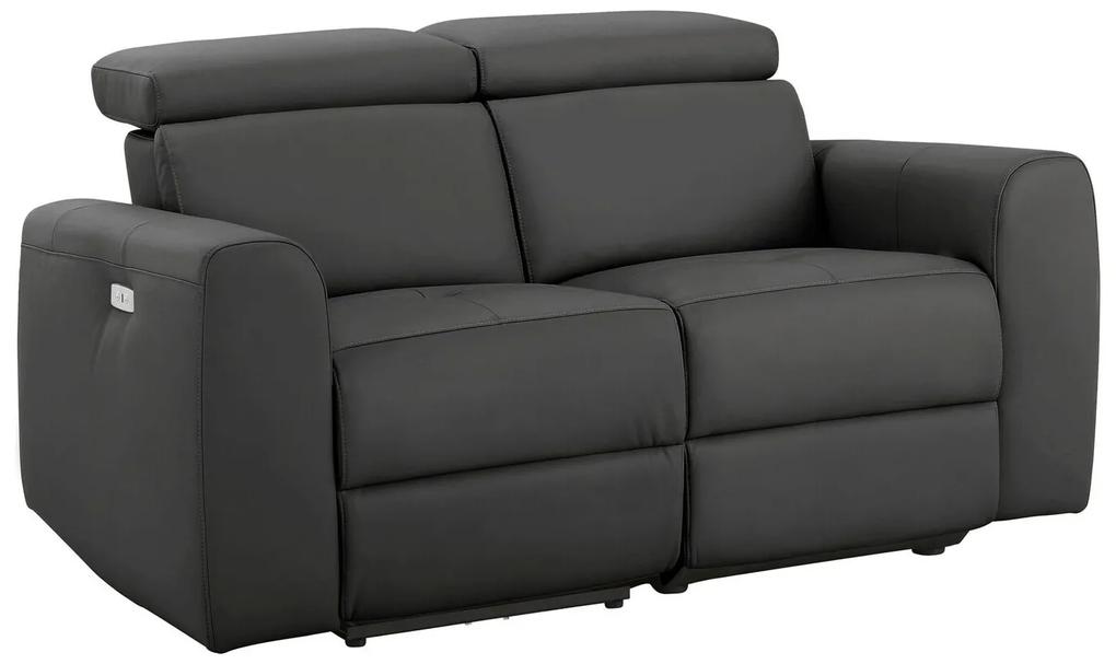 Καναπές Denton 506, 93x158x83cm, Σκούρο γκρι, Οικολογικό δέρμα