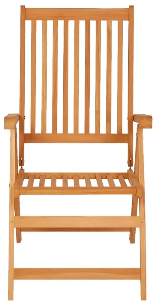 vidaXL Καρέκλες Κήπου 4 Τεμαχίων από Μασίφ Ξύλο Teak με Μπλε Μαξιλάρια