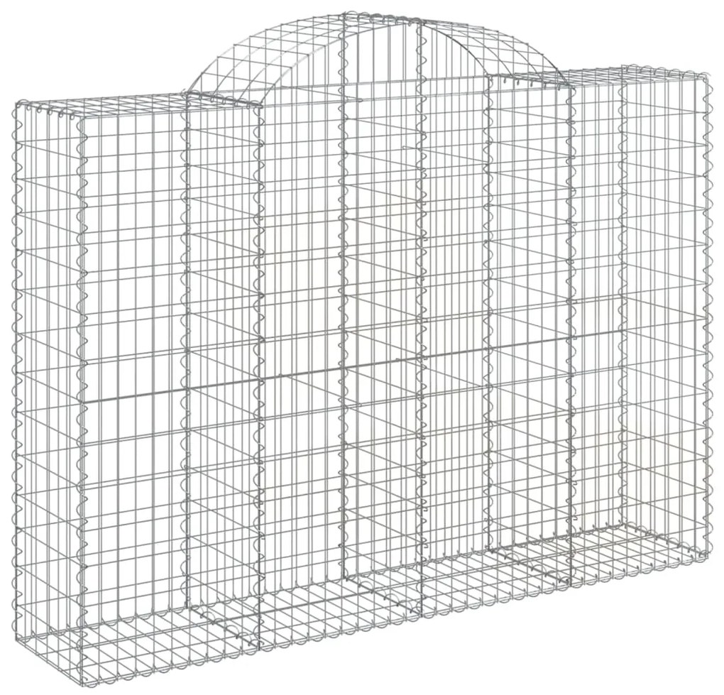 Συρματοκιβώτια Τοξωτά 15 τεμ. 200x50x140/160 εκ. Γαλβαν. Ατσάλι - Ασήμι