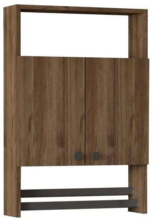 Ντουλάπι μπάνιου επιτοίχιο Ela Megapap χρώμα καρυδί 60x15x87εκ.