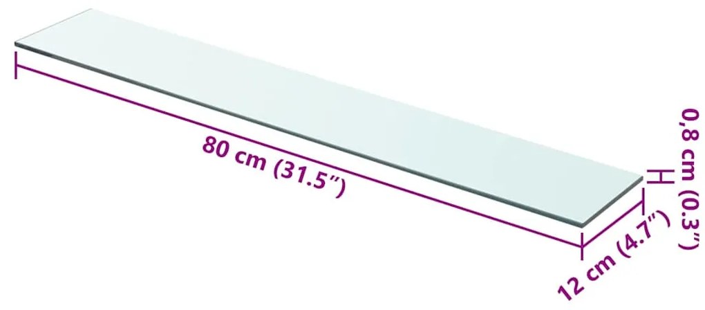vidaXL Ράφια Πάνελ 2 τεμ. Διάφανα 80 x 12 εκ. Γυάλινα