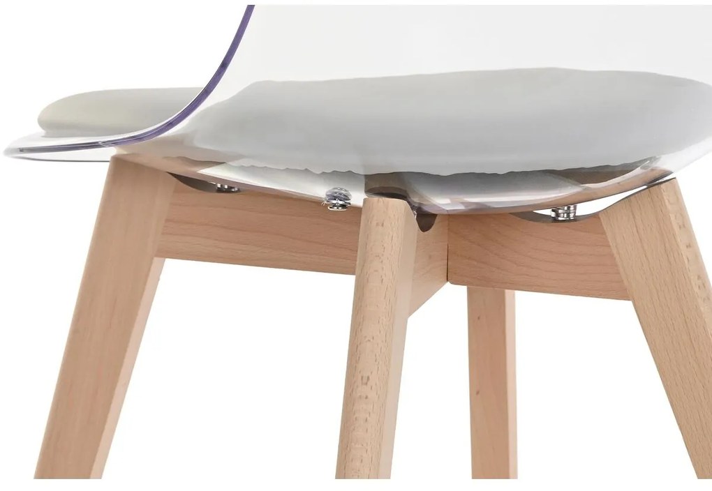 Καρέκλα Τραπεζαρίας DKD Home Decor Γκρι Ξύλο Πολυανθρακικό 54 x 47 x 81 cm