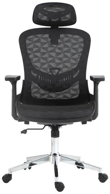 Καρέκλα γραφείου εργασίας Mergi pakoworld μαύρο mesh 62x63x120εκ
