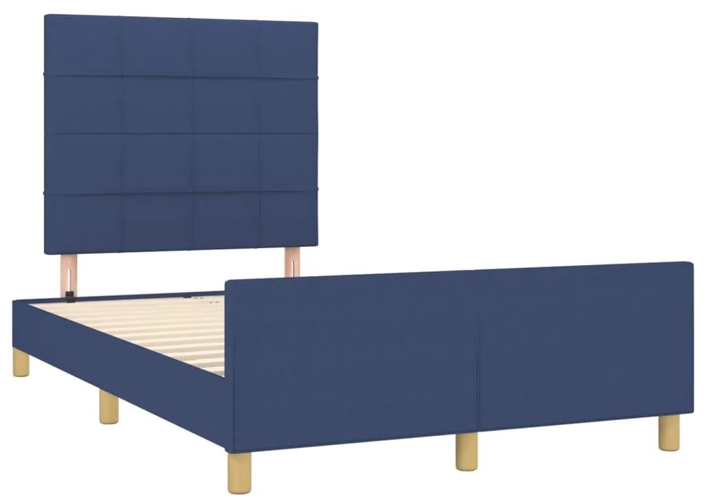 vidaXL Πλαίσιο κρεβατιού χωρίς στρώμα μπλε 120x200cm ύφασμα