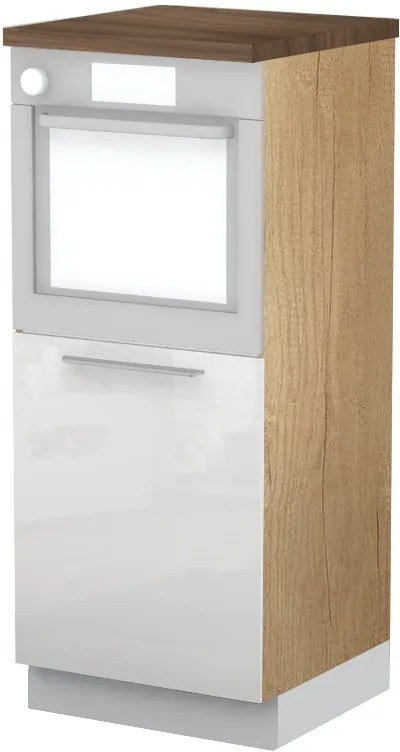 Επιδαπέδιο ντουλάπι φούρνου ψηλό Raval K14-60-1KR-Δρυς - Λευκό γυαλιστερό