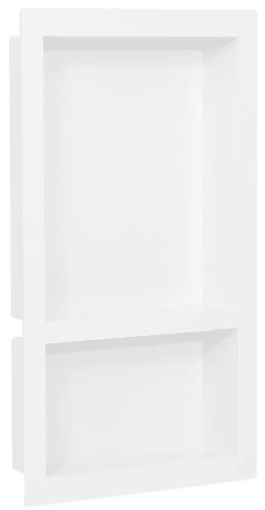 vidaXL Ράφι Ντουζιέρας με 2 Τμήματα Γυαλιστερό Λευκό 41 x 69 x 9 εκ.