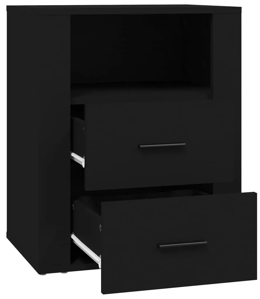 vidaXL Κομοδίνο Μαύρο 50 x 36 x 60 εκ. από Επεξεργασμένο Ξύλο