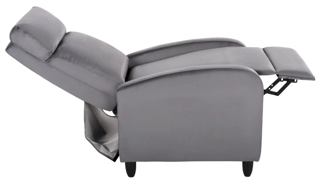 Πολυθρόνα HIBER RELAX C9782.01 Γκρί Βελούδο 67,5x90x104Υ εκ. 67.5x90x104 εκ.