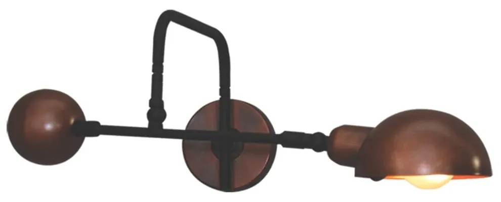Φωτιστικό Τοίχου - Απλίκα HL-3539-1 S 77-3868 Oliver Old Copper &amp; Black  Homelighting Metal