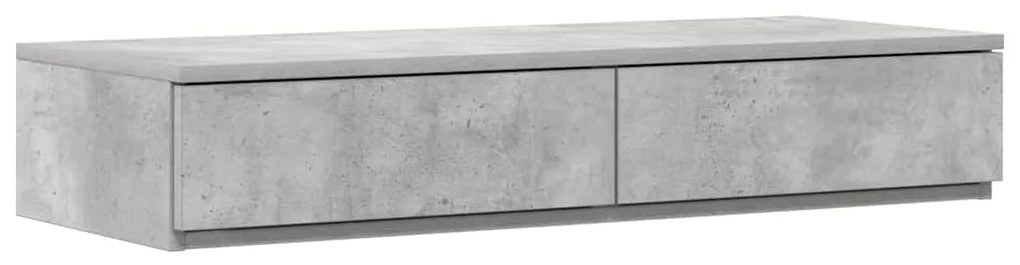 vidaXL Συρτάρια κρεβατιού Γκρι σκυροδέματος 80 x 36.5 x 16.5 εκ