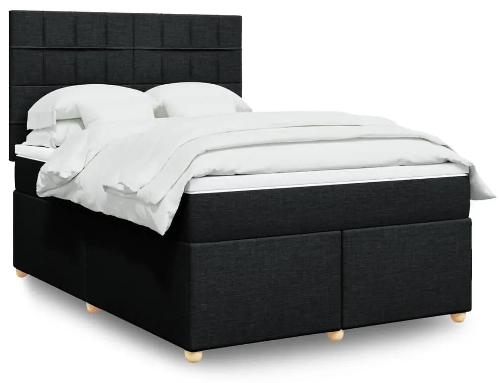 ΚΡΕΒΑΤΙ BOXSPRING ΜΕ ΣΤΡΩΜΑ ΜΑΥΡΟ 140X190 ΕΚ. ΥΦΑΣΜΑΤΙΝΟ 3291277