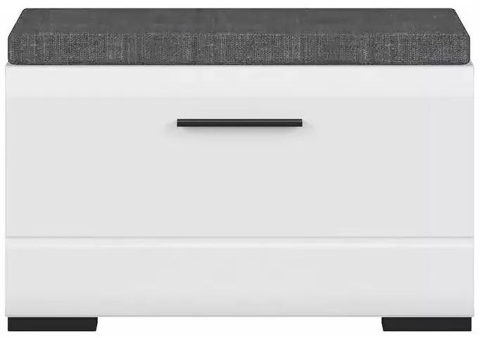 Παπουτσοθήκη Boston J112, Άσπρο, Γυαλιστερό λευκό, 80x50x37cm, 20 kg, Πλαστικοποιημένη μοριοσανίδα, Ινοσανίδες μέσης πυκνότητας | Epipla1.gr