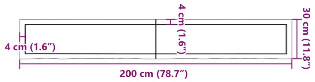 ΡΑΦΙ ΤΟΙΧΟΥ 200X30X(2-6) ΕΚ. ΑΠΟ ΑΚΑΤΕΡΓΑΣΤΟ ΜΑΣΙΦ ΞΥΛΟ ΔΡΥΟΣ 363605