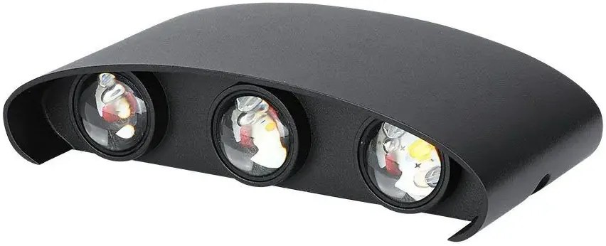 V-TAC Επιτοίχιο LED φωτιστικό UP-DOWN 5W IP65 μαύρο σώμα 3000K SKU: 218615