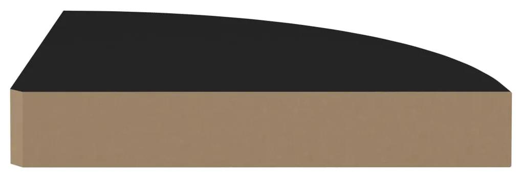 vidaXL Ράφια Τοίχου 2 τεμ. Μαύρα 25x25x3,8 εκ. από MDF