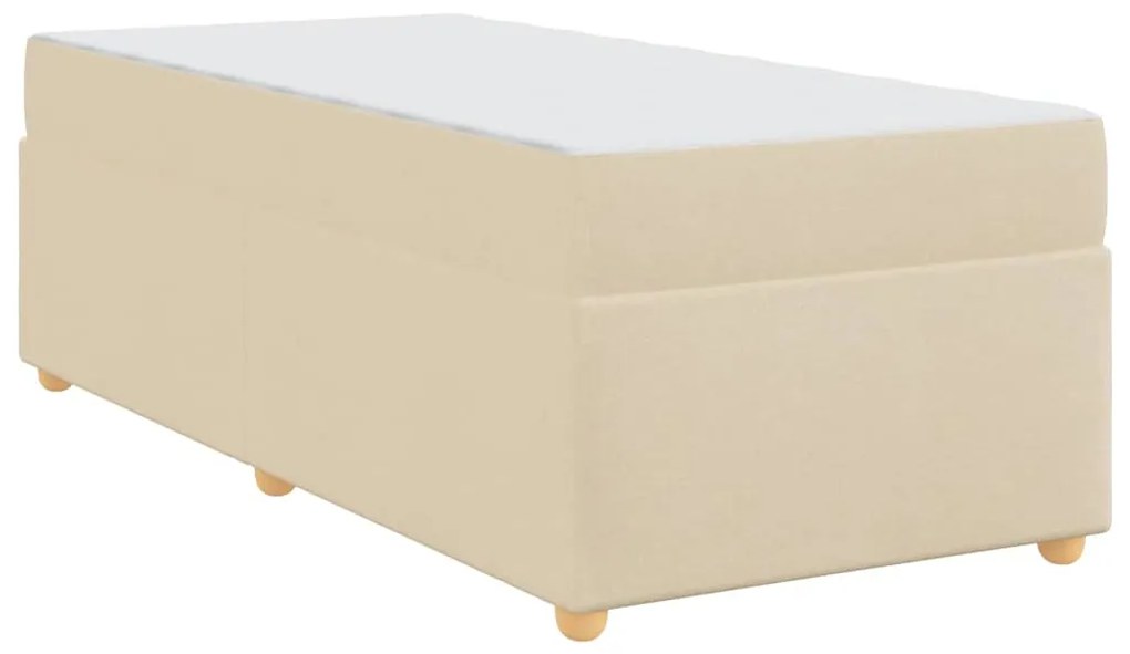 vidaXL Σκελετός Κρεβατιού με στρώμα Κρεμ 90 x 200 cm ύφασμα