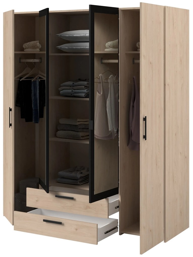 Ντουλάπα Dorm τετράφυλλη με καθρέπτη-Mauro