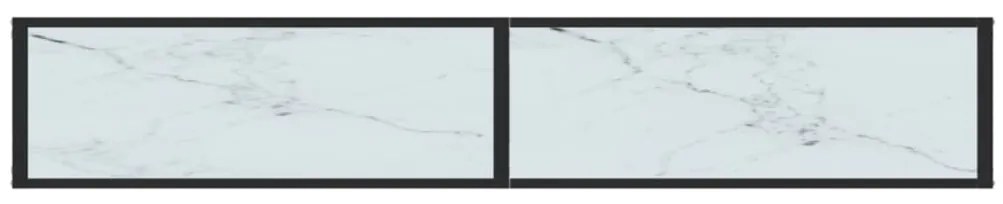 vidaXL Τραπέζι Κονσόλα Λευκό Όψη Μαρμάρου 200x35x75,5 εκ. Ψημένο Γυαλί