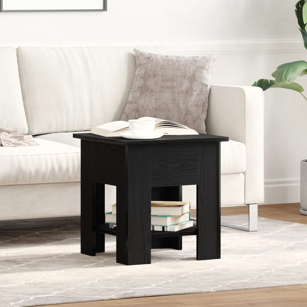 vidaXL Τραπεζάκι καφέ Μαύρο Δρυς 40x40x42 εκ. Επεξεργασμένο ξύλο