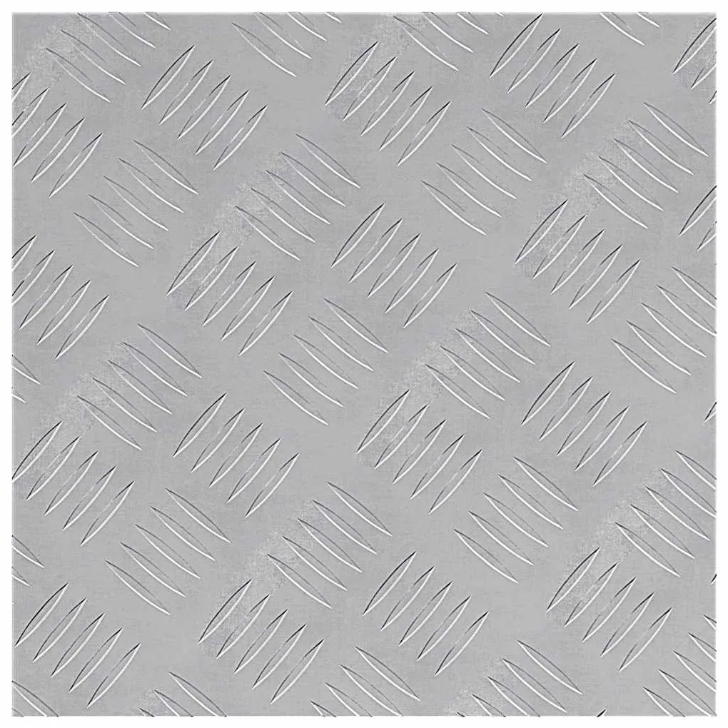 vidaXL Επιφάνειες Καρό 4 pcs Ασημί 40 x 40 cm Αλουμίνιο