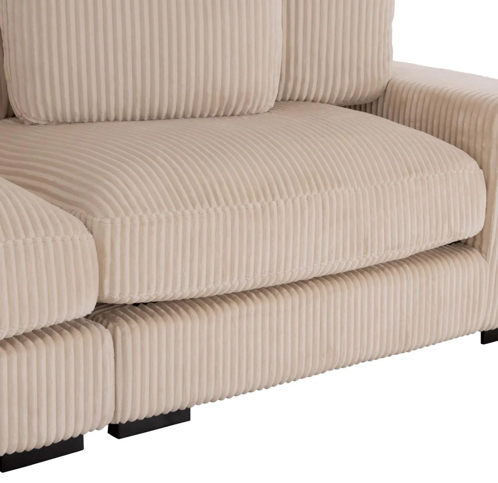 Γωνιακός Καναπές CRANFIELD Αριστερή γωνία σε Μπέζ Ριγέ ύφασμα 313x169x80Υεκ. 313x169x80 εκ.