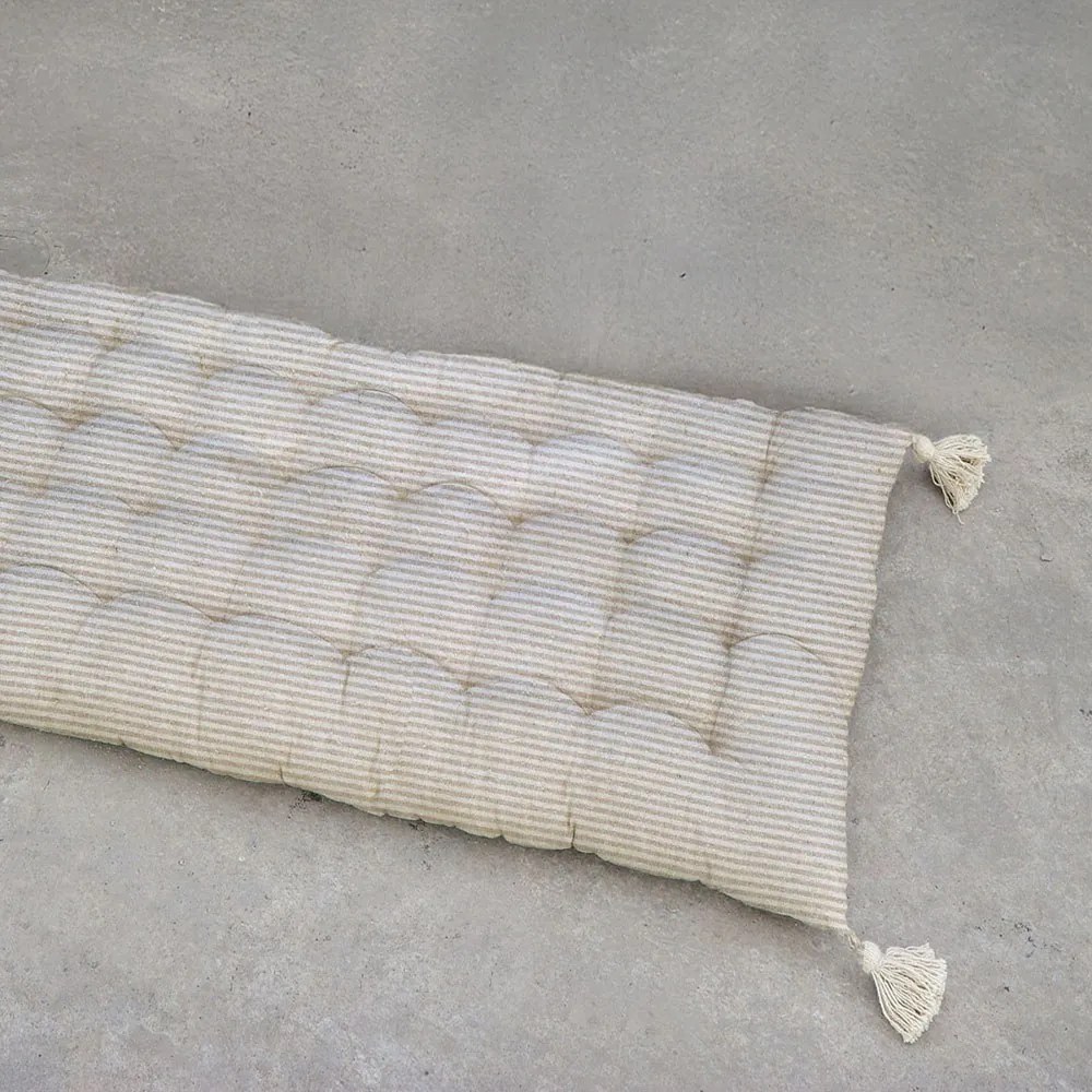 Μαξιλάρι Διακοσμητικό Δαπέδου / Topper Sonia Ριγέ Beige Ρυθμός 60X120cm 100% Βαμβάκι