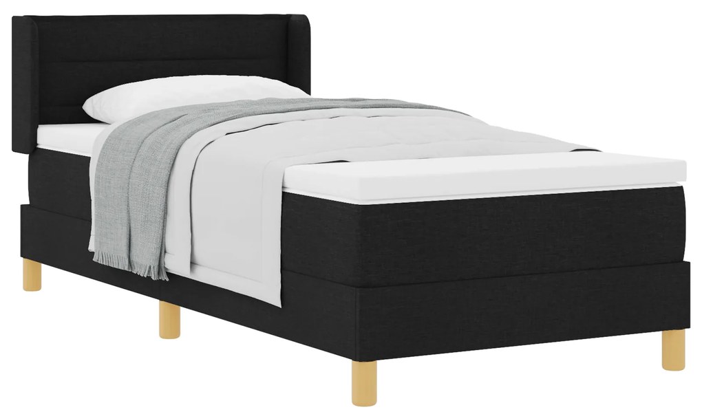 vidaXL Κρεβάτι με ελατήρια με κεφαλάρι Μαύρο 80 x 200 cm
