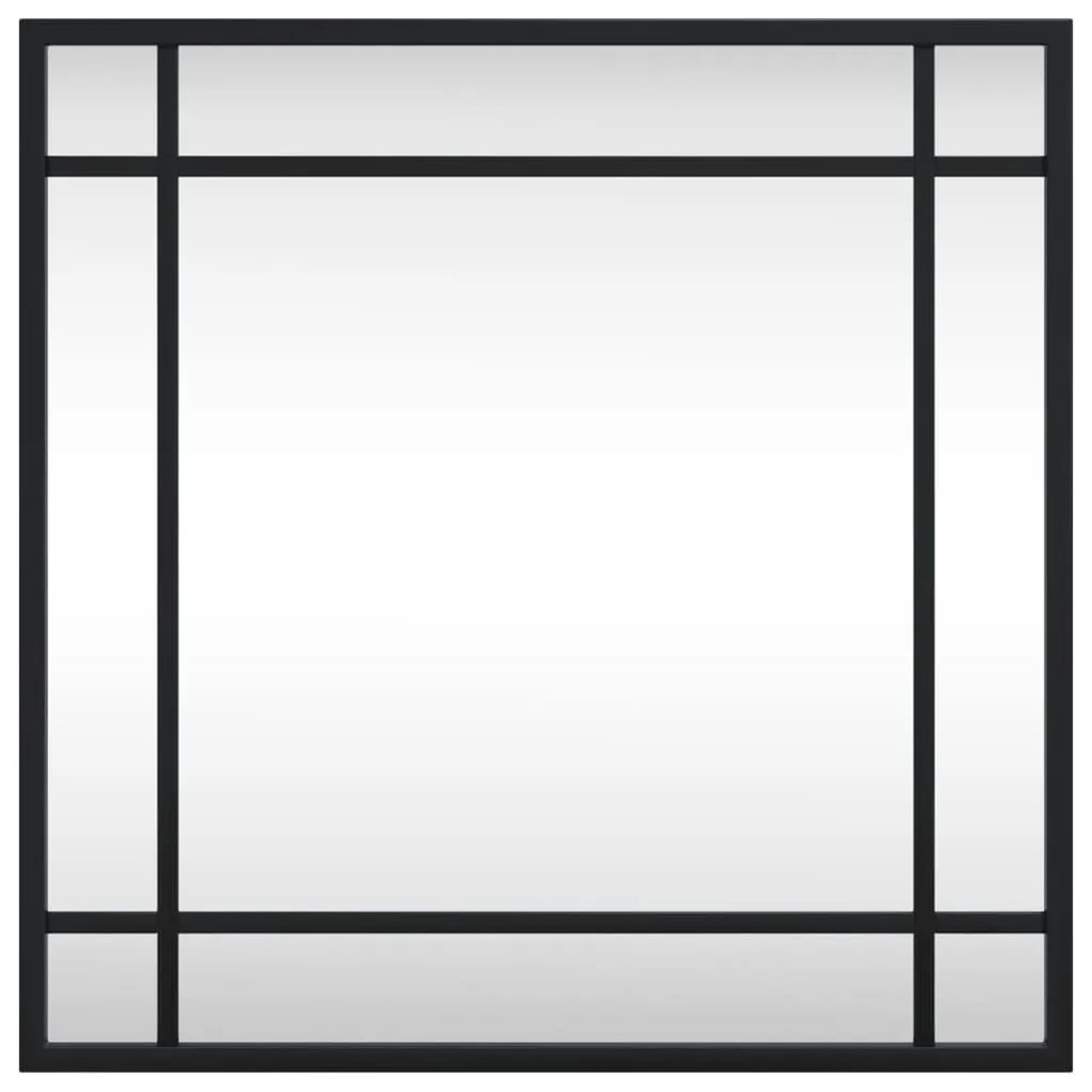 vidaXL Καθρέφτης Τοίχου Τετράγωνος Μαύρος 40 x 40 εκ. από Σίδερο