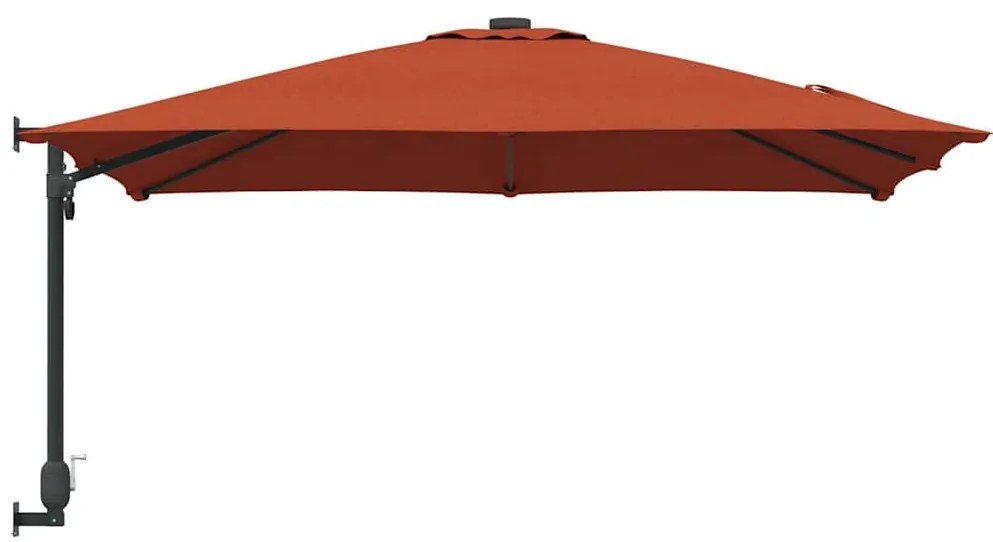 vidaXL Ομπρέλα Κήπου Κόκκινο, Μαύρο 248.5 x 247.5 x 160 εκ.