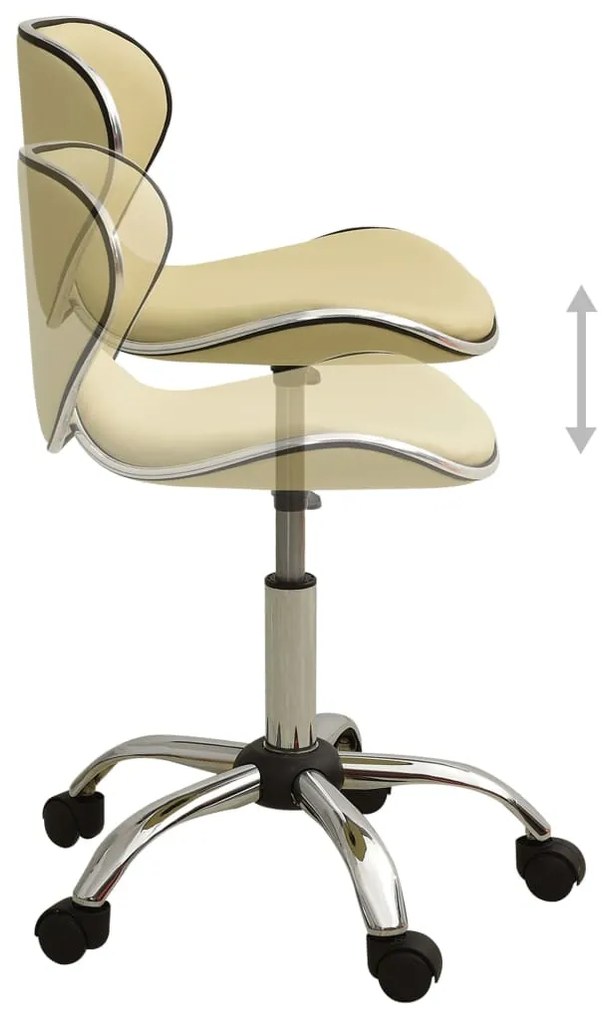 323677 vidaXL Salon Spa Stool Cream Faux Leather