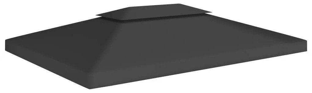 vidaXL Κάλυμμα για Κιόσκι 2 Επιπέδων Μαύρο 4 x 3 μ. 310 γρ./μ²