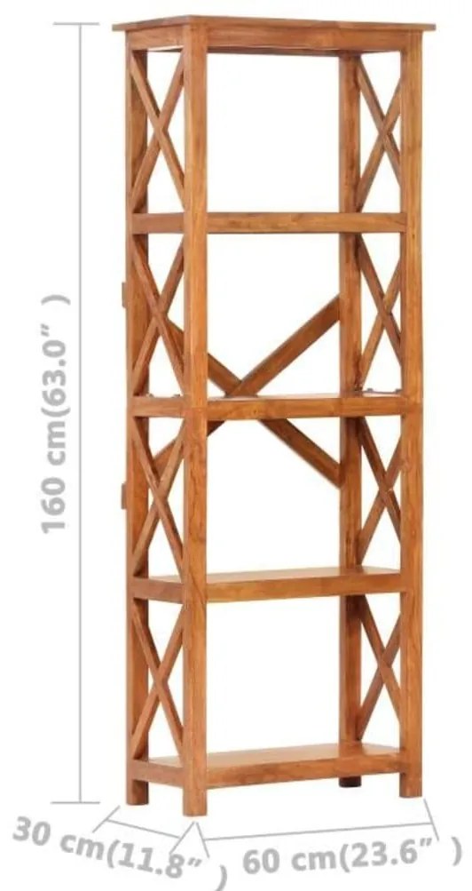 vidaXL Βιβλιοθήκη 60x30x160 εκ. Μασίφ Ξύλο Ακακίας με Μελί Φινίρισμα