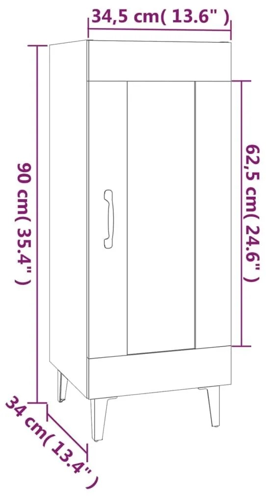 Ντουλάπι Λευκό 34,5 x 34 x 90 εκ. από Επεξεργασμένο Ξύλο - Λευκό